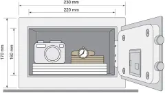 Yale YSV/170/DB2 Elektronik Şifreli ve Anahtarlı Çelik Kasa Mini Boy