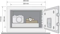 Yale YSV/170/DB2 W Elektronik Şifreli ve Anahtarlı Çelik Kasa Mini Boy Beyaz