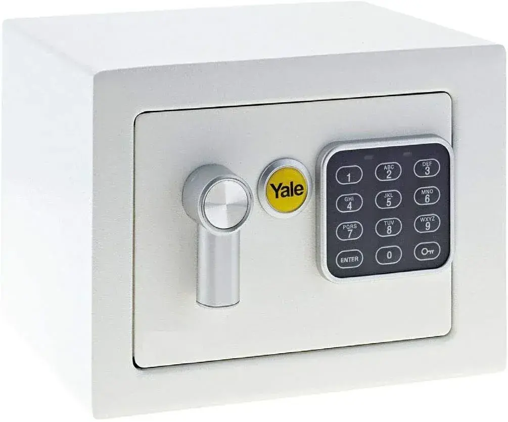 Yale YSV/170/DB2 W Elektronik Şifreli ve Anahtarlı Çelik Kasa Mini Boy Beyaz