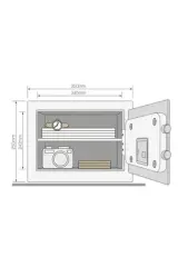 Yale YSEB/250/EB1 Elektronik Şifreli Ve Anahtarlı Ev ve Ofis Tipi Çelik Kasa Güvenlik Sertifikalı