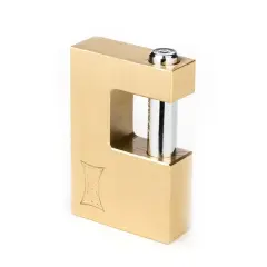 Kale KD001/50-260 Yatay Sürgülü Pirinç Asma Kilit (Sarı)