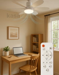 RBR Tavan Vantilatörlü LED Ampul, Kumandalı, 3 Renkli, Kademe Ayarlı