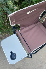 Rox Camping Kahve 153CAMP0318 Katlanır Alüminyum Kamp Sandalyesi – Yan Sehpalı | Kasaplus