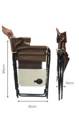 Rox Camping Kahve 153CAMP0318 Katlanır Alüminyum Kamp Sandalyesi – Yan Sehpalı | Kasaplus