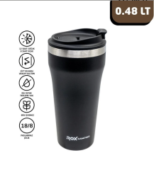 Rox Camping 0190 Kahve Termosu 0,48 L – Siyah | Dayanıklı Kamp Termosu
