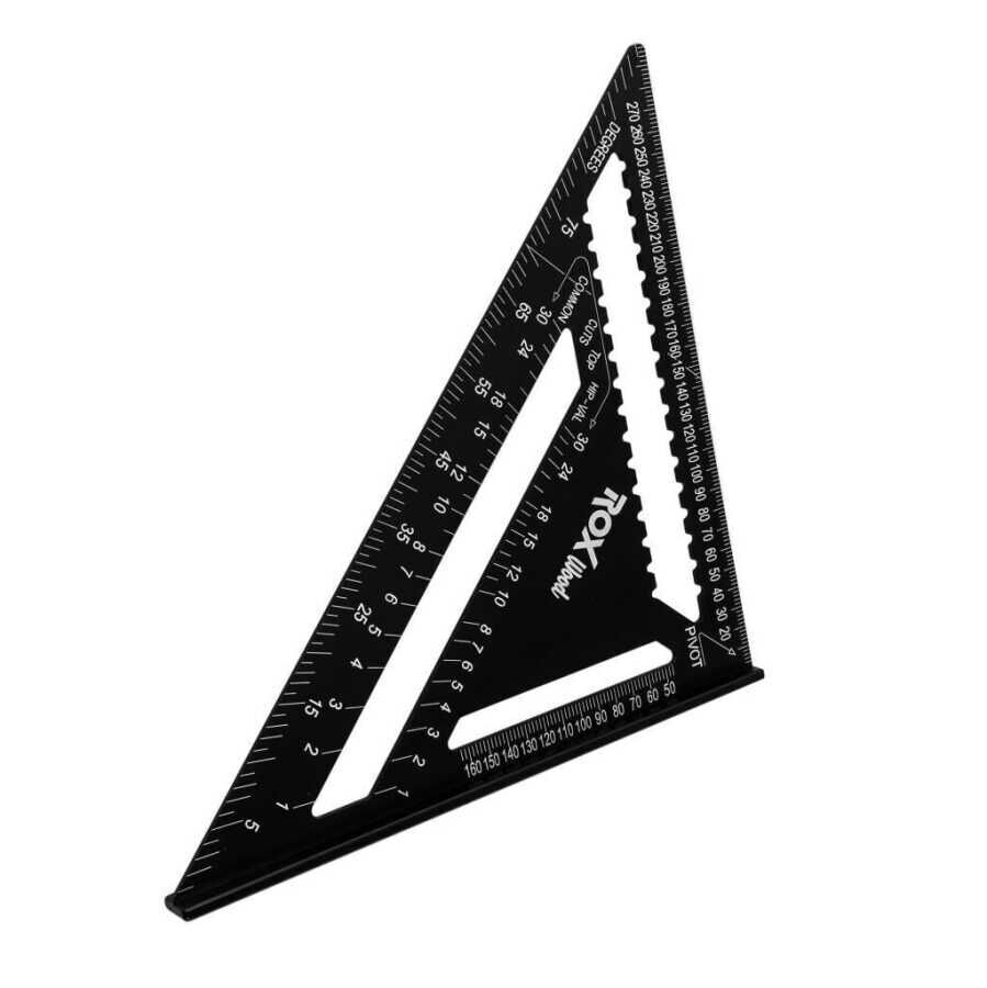 ROX WOOD 0089 Alüminyum Üçgen Marangoz Gönye 305 × 430 mm | Hassas Ölçüm Aracı