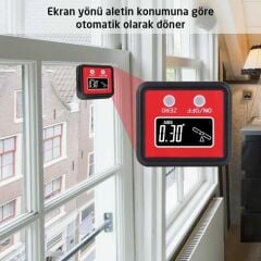ROX WOOD 0095 Dijital Mıknatıslı Açı Ölçer | Hassas 0-90° Ölçüm Cihazı