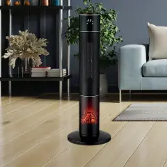 Worksıde  Voltomat 2000W LED Alev Efektli Seramik Fanlı Isıtıcı | Alev Görünümlü Elektrikli Isıtıcı