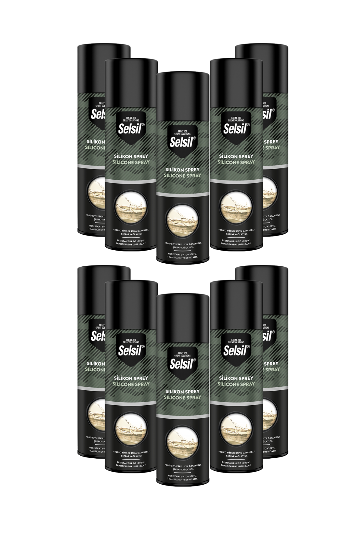 Selsil Silikon Sprey 500 ml | 10'lu Paket – Şeffaf Yağlayıcı, Su İtici ve Korozyon Önleyici Koruma Spreyi