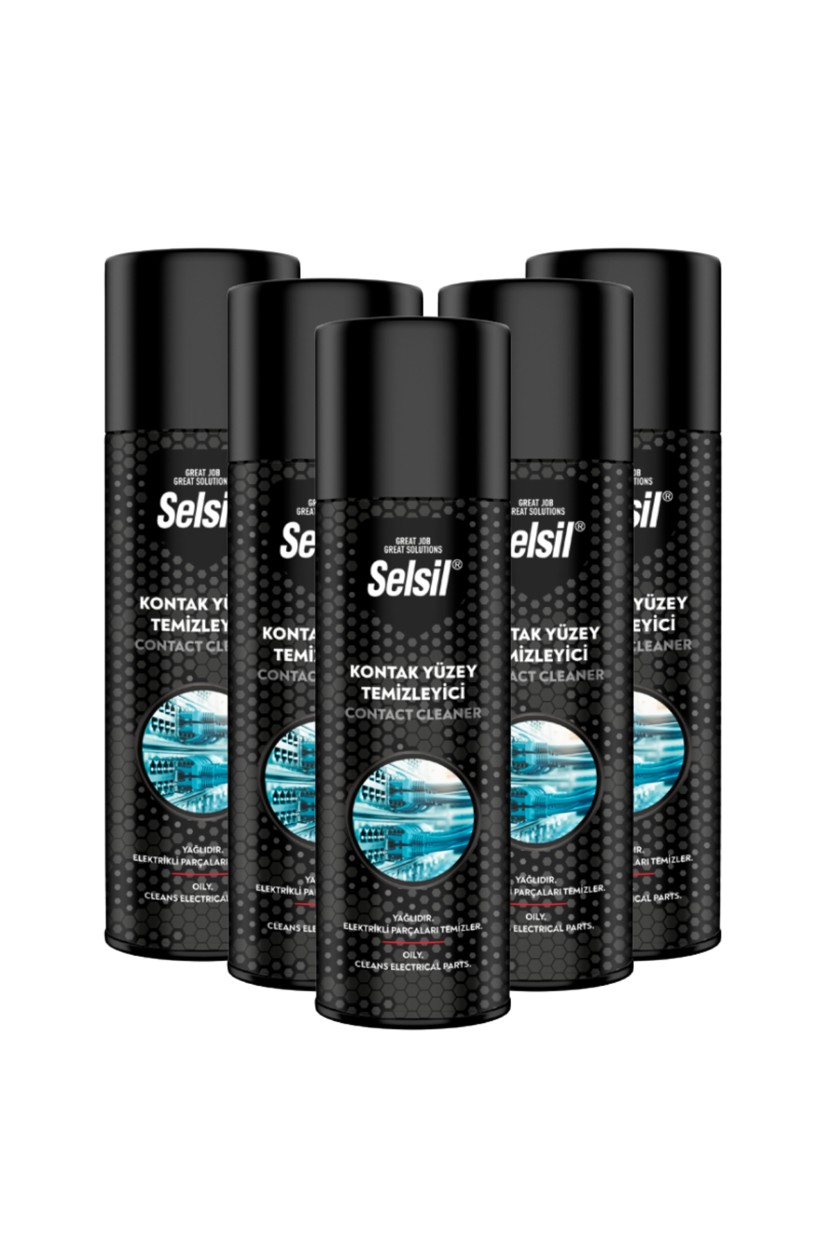 Selsil Kontak Yüzey Temizleyici 500 ml | 5'li Paket – Elektrikli Parça ve Devre Temizleme Spreyi