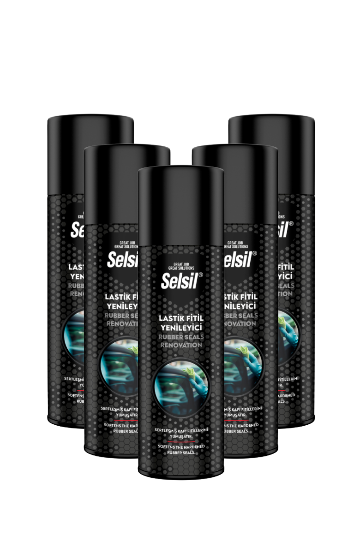 Selsil Lastik Fitil Yenileyici Sprey 500 ml | 5'li Paket – Kapı Fitili Yumuşatıcı ve Koruyucu Kauçuk Bakım Spreyi